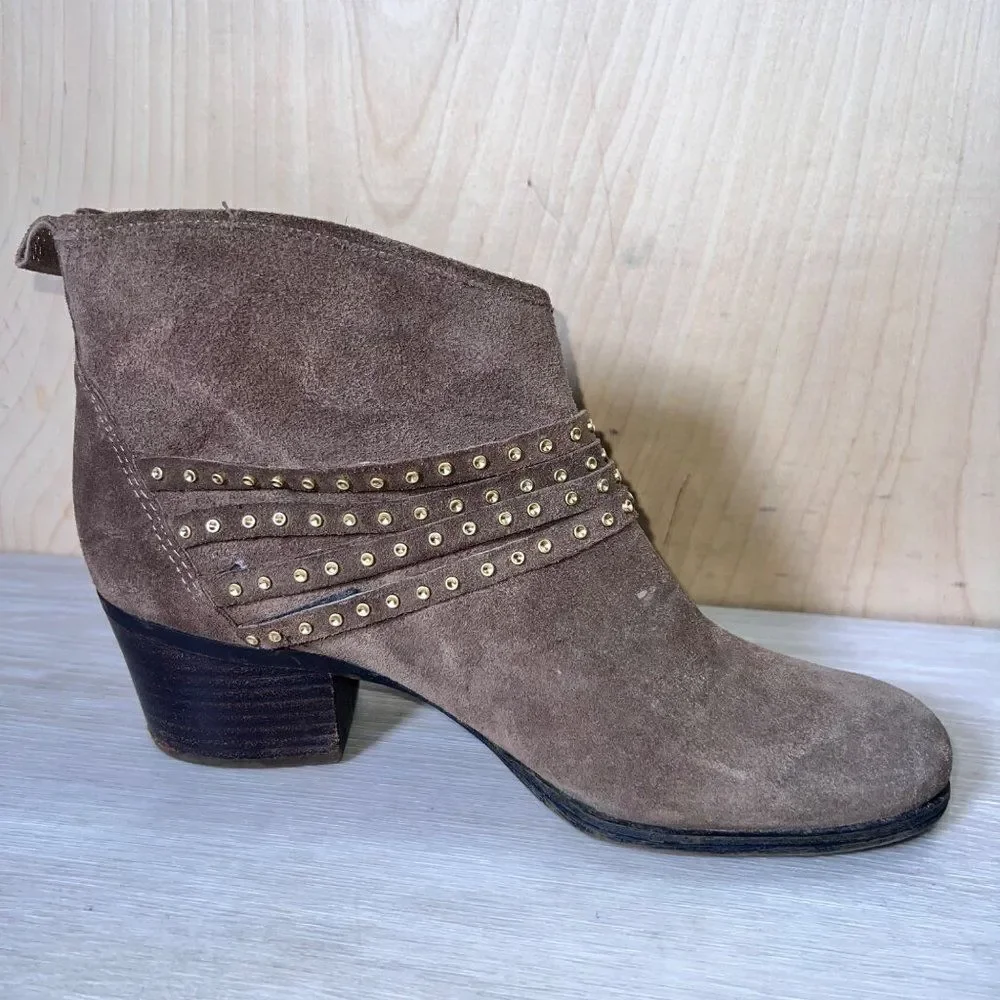 Jessica Simpson Clauds Mink Split Suede Studded Ankle Boots‎ Women's 9M